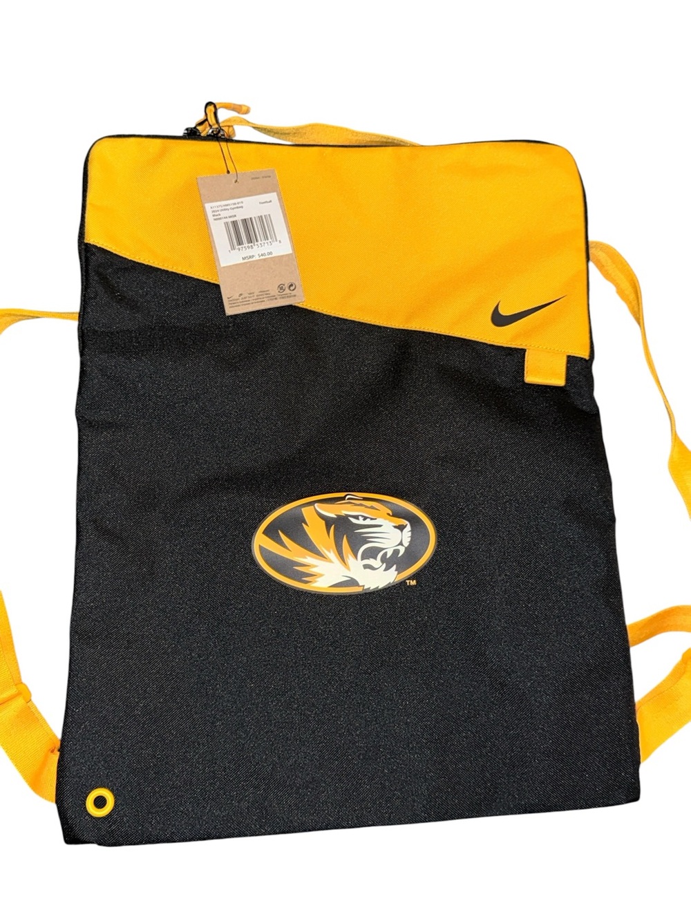 Nike University Of Missouri Tigers “Mizzou Tigers”Logo Utility Training Gymsack.